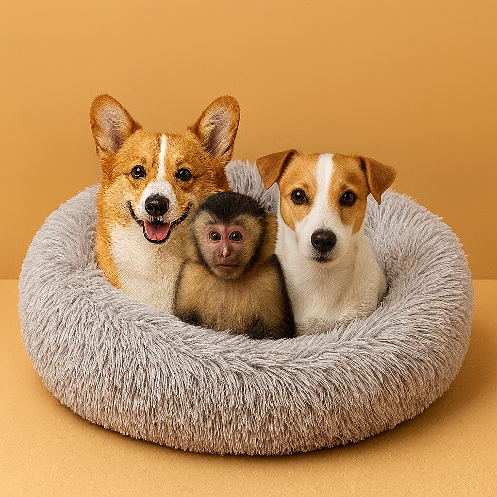 Fluffy Dream Donut Dierenbed – 48×48 cm