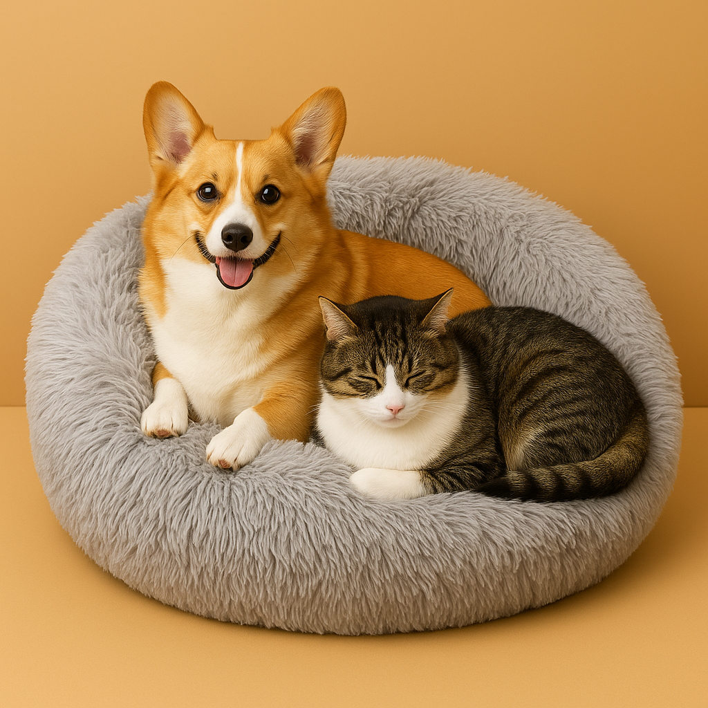 Fluffy Dream Donut Dierenbed – 48×48 cm